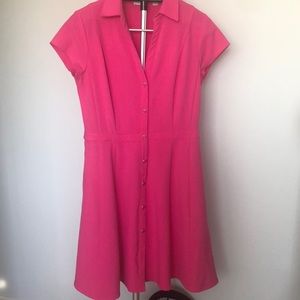 New York & Company Cap Sleeve Vneck Button Dress M